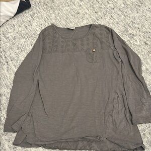 Girls Zara Gray Long Sleeve Top